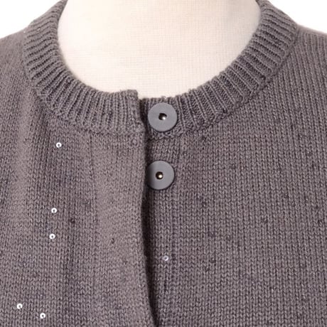 ブルネロクチネリ Brunello Cucinelli 丸襟カーディガン カシミアシルク ブラウングレー