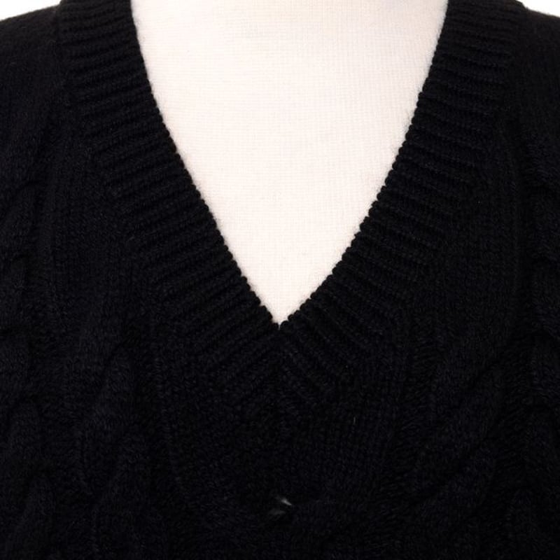 クイーンアンドベル queene and belle Vネックアラン編みセーター