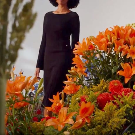 ソニアリキエル SONIA RYKIEL 長袖ワンピース リブジャージーニット ブラック