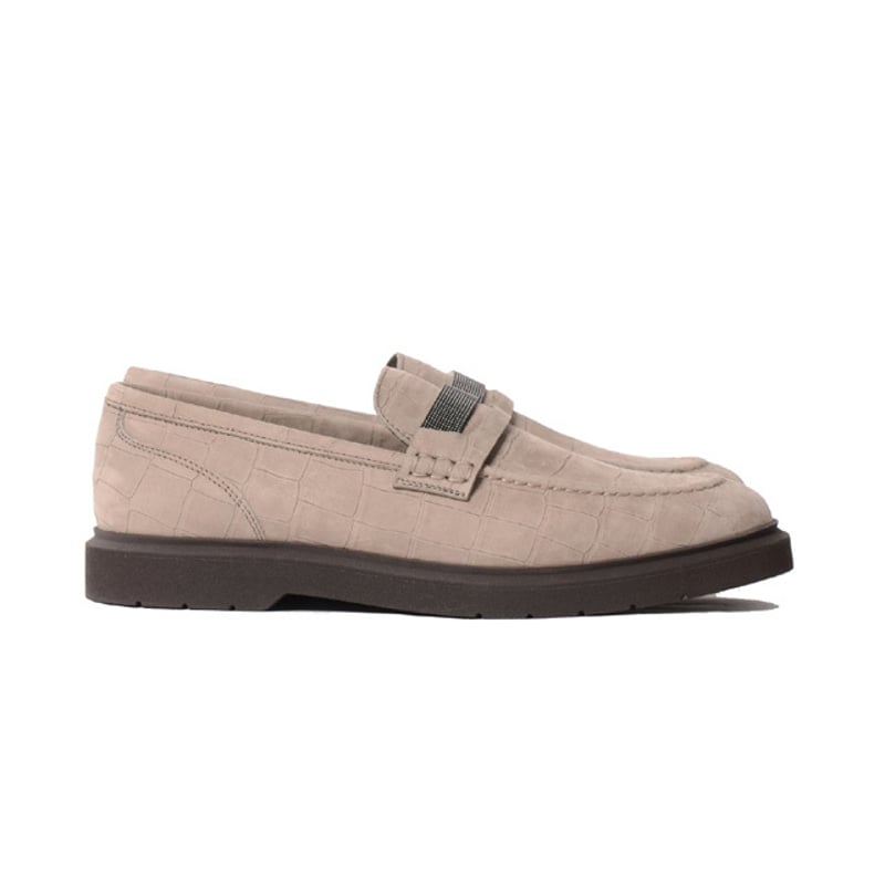 BULUNELLO CUCINELLI ブルネロクチネリ　ローファー Brunello Cucinelli - Navy Blue Suede Loafer | Mitchell Stores