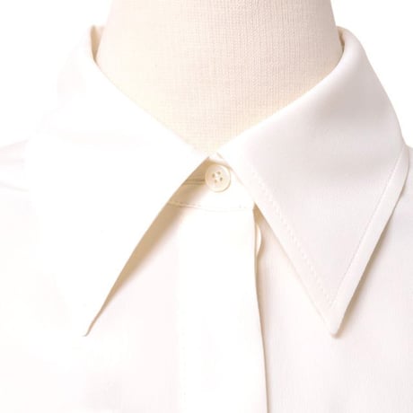 ロシャス ROCHAS クロップド丈ショートブラウス シルククレープ アイボリー