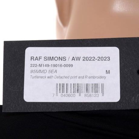 ラフシモンズ RAF SIMONS Turtleneck with Detached print and R embroidery モダールエラスタン ブラック