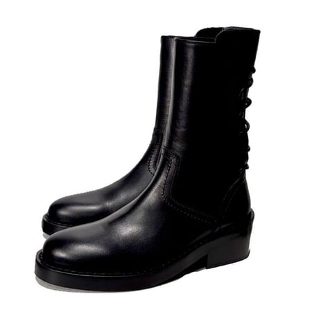アンドゥムルメステール ann demeulemeester 後ろレースアップブーツ レディース レザー ブラック 正規取扱