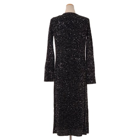 ミッソーニ Missoni Vネックロングカーディガン ストレッチニット ブラックスパンコール
