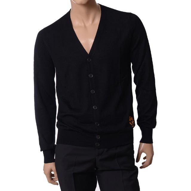 アレキサンダー マックイーン ゴールド ブラック カーディガン カシミヤ混