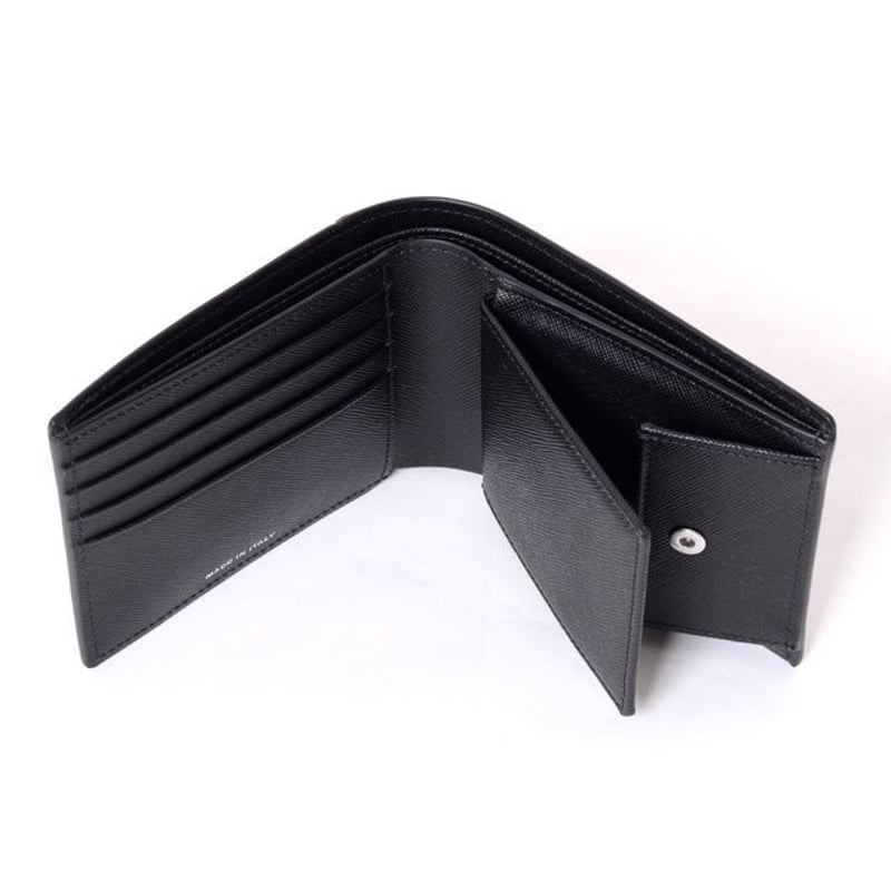 MARNI ブラック二つ折り財布 MARNI 2つ折り財布 黒 レザー