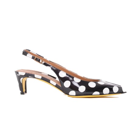 マルニ Marni バックストラップシューズ パテントレザー 水玉