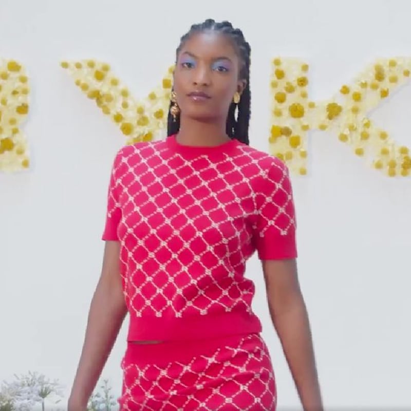 ソニアリキエル SONIA RYKIEL ジャガード半袖セーター コットンニット 