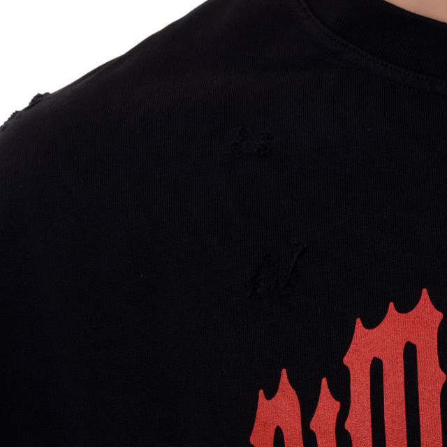 【1】 RAF SIMONS Destroyed Crew Sweater