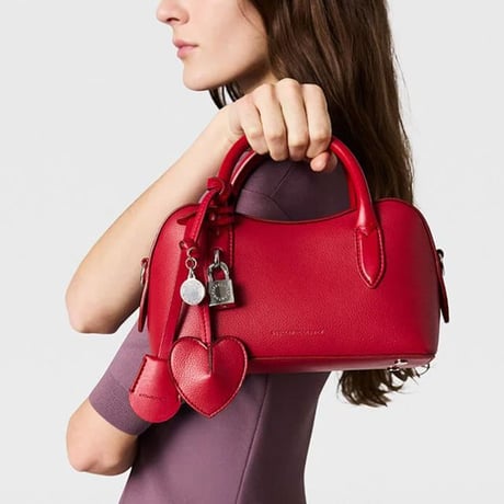 ステラマッカートニー stella mccartney ハートチャームキーリング ヴィーガン素材 レッド