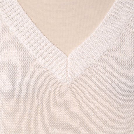 ブルネロクチネリ Brunello Cucinelli Vネックセーター リネンシルク ホワイト 正規取扱