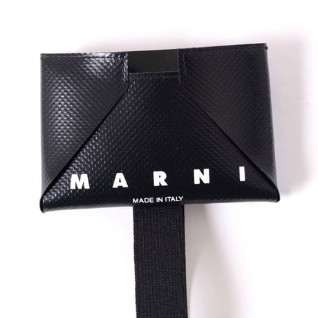 マルニ Marni カードケース PVC ブラックブルーカモフラージュ