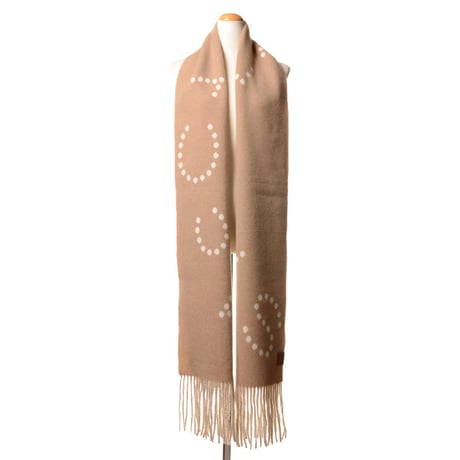 ステラマッカートニー stella mccartney ロゴスカーフ ウール キャメル