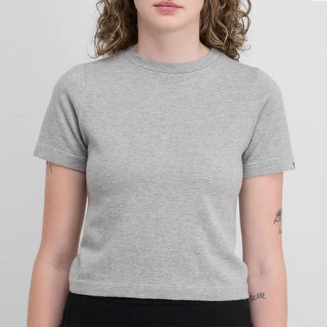 エクストリームカシミヤ extreme cashmere x n267 tina半袖セーター コットンカシミア グレー 正規取扱