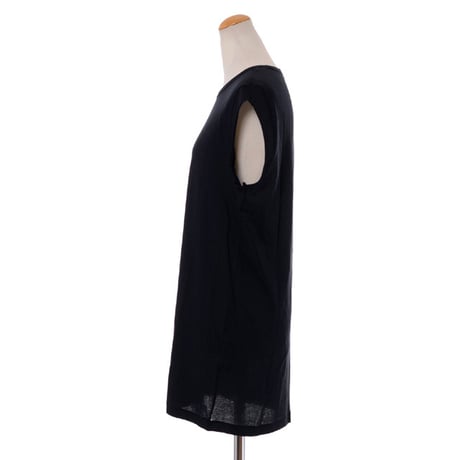 アンドゥムルメステール ann demeulemeester ムーンプリントタンクトップ コットンジャージー ブラックプリント