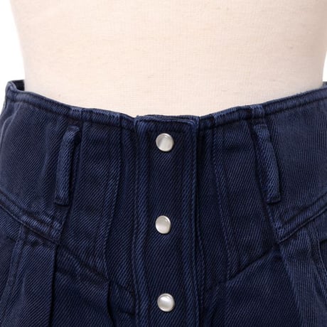 イザベルマラン ISABEL MARANT ベルト付きロングスカート 再生繊維 ネイビー