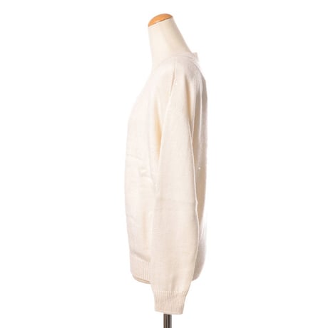 ブルネロクチネリ Brunello Cucinelli Vネック長袖セーター カシミアシルクニット ホワイト