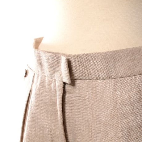 アニオナ AGNONA ウエスト一部ゴムワイドパンツ 麻 ベージュ
