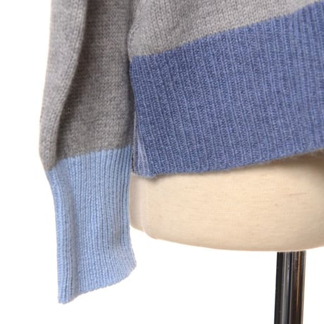マルニ Marni カラーブロッククルーネックセーター カシミヤ グレーマルチ