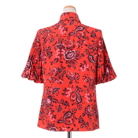アーデム ERDEM リボンタイブラウス クレープ レッドプリント