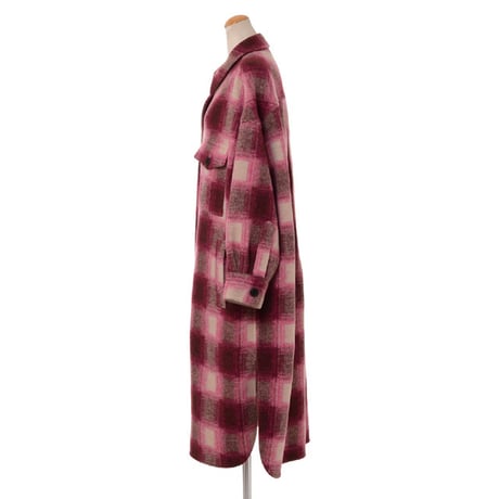 イザベルマラン ISABEL MARANT 襟付きコート フラノ レッドチェック