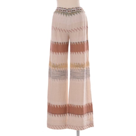 ミッソーニ Missoni 織柄ニットパンツ コットンミックス ベージュオレンジ
