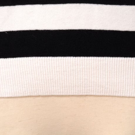 ソニアリキエル SONIA RYKIEL 半袖ロゴボーダーセーター コットンカシミア ホワイトブラック
