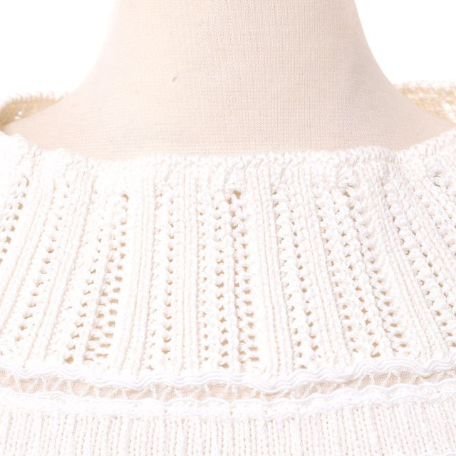 美品】ERMANNO SCERVINO コットン レースセーター伊製 エルマノ