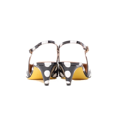 マルニ Marni バックストラップシューズ パテントレザー 水玉