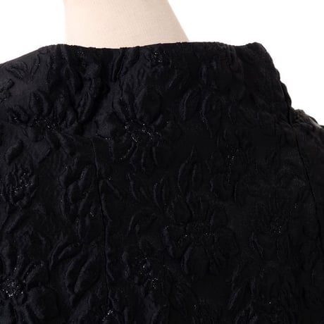 アーデム ERDEM 七分袖ケープジャケット ふくれ織 ブラック