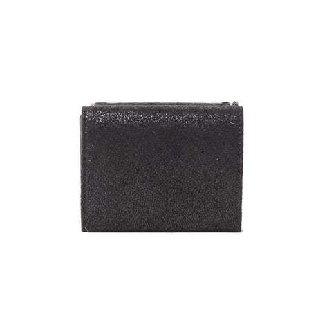 ステラマッカートニー stella mccartney ファラベラチェーン三つ折りお財布 マットシャギーディア ブラックシルバー