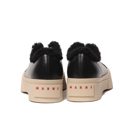 マルニ Marni PABLOボアレースアップスニーカー 牛革ラム ブラック