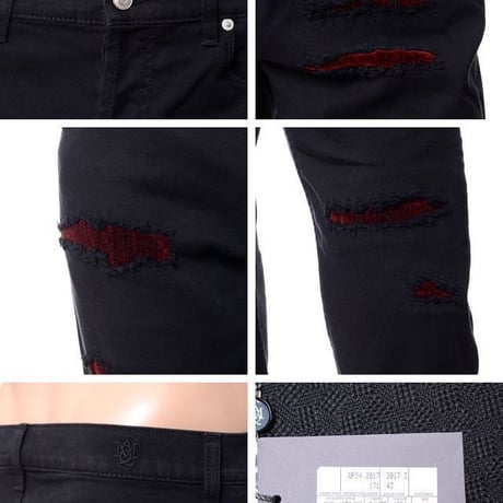アレキサンダーマックイーン Alexander McQueen ダメージジーンズ ブラック