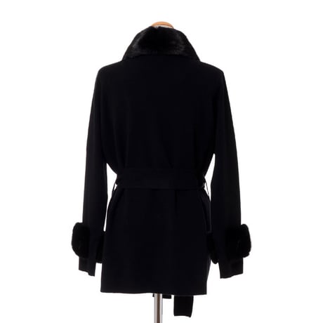 アニオナ AGNONA ミンクファー付きニットジャケット カシミア ブラック