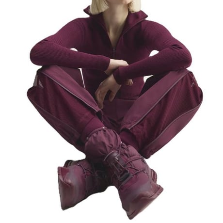 ステラマッカートニー stella mccartney アディダス adidas ウエストゴムパンツ ポリエステル バーガンディ 正規取扱