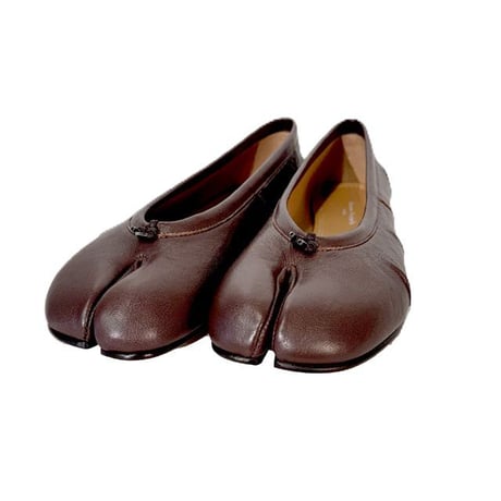 メゾン マルジェラ Maison Margiela タビバレリーナシューズ レザー ブラウン 正規取扱