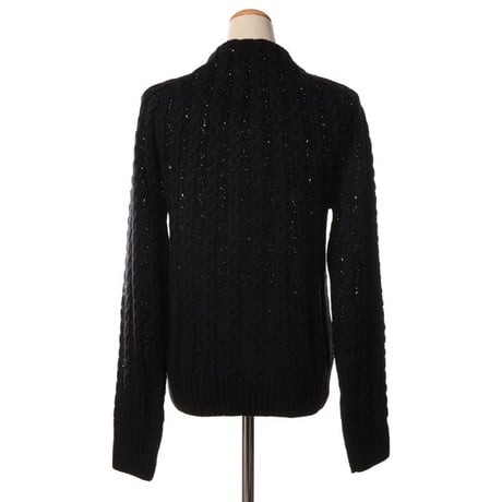 エルマノシェルビーノ ermanno scervino ローネックスパンコールセーター ウールなど ブラック