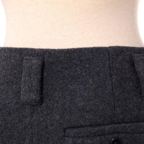 ルメール LEMAIRE ワイドパンツ 厚手のウールカシミア グレイ