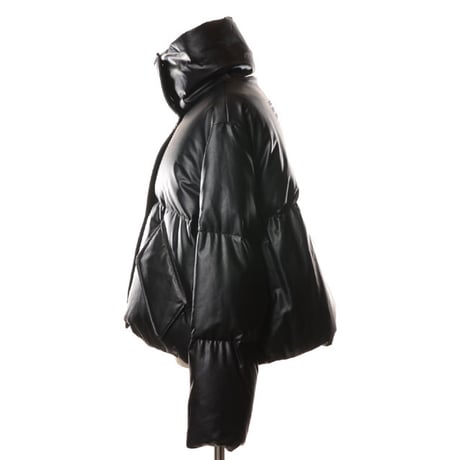 エムエムシックス メゾンマルジェラ MM6 MAISON MARGIELA ダウンジャケット エコレザー ブラック