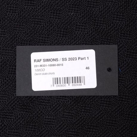 ラフシモンズ RAF SIMONS Denim skate shorts コットン イエロー