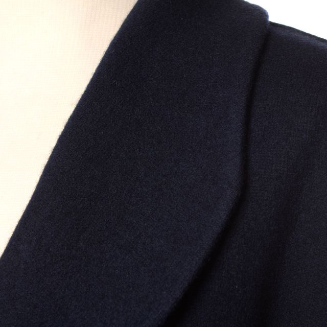 アニオナ AGNONA ネイビー ノーカラーロングジャケット アニオナ AGNONA ネイビー ノーカラーロングジャケット アニオナ