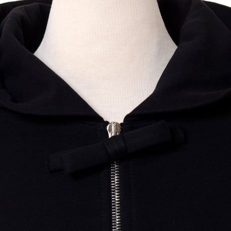 ラフシモンズ RAF SIMONS フーディードレス 裏起毛コットン ブラック