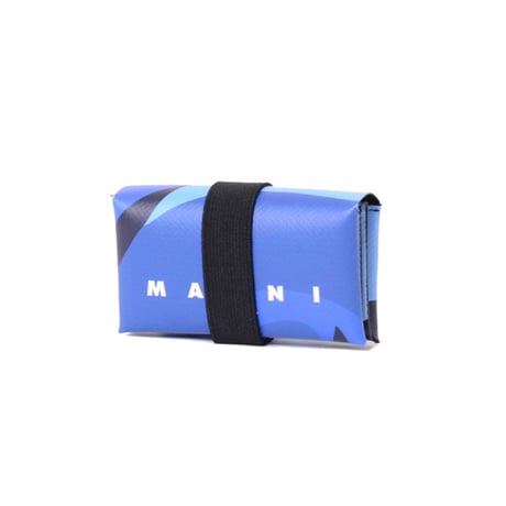 マルニ Marni 3つ折り財布 セルロースなど ブルーカモフラージュ
