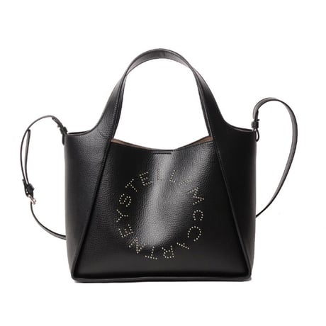 ステラマッカートニー stella mccartney ロゴクロスボディスタッズトートバッグ ヴィーガン素材 ブラック