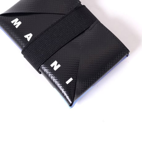 マルニ Marni カードケース PVC ブラックブルーカモフラージュ