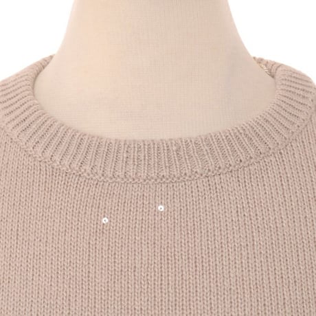 ブルネロクチネリ Brunello Cucinelli 丸襟長袖セーター カシミアシルク ベージュ