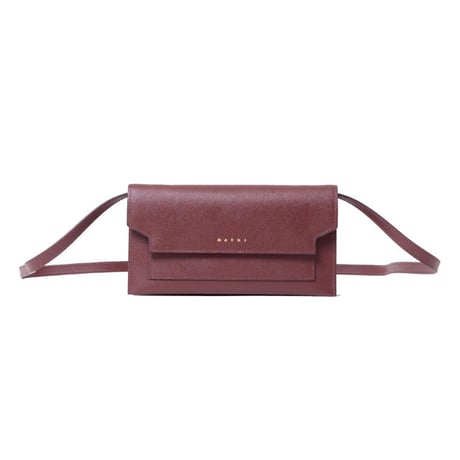マルニ Marni ベローズウォレット サフィアーノレザー チョコレート