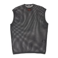 ラフシモンズ RAF SIMONS Sleeveless net top スリーブレス　 コットン ダークグレー