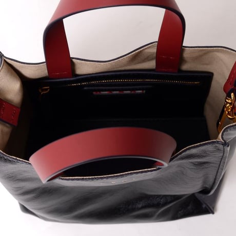マルニ Marni MUSEO ミュゼオバッグ レザー ブラックグレー