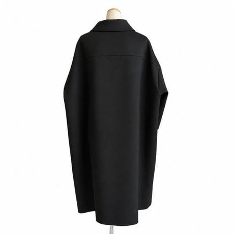テン ten. オーバーシルエットコート ジャージー ブラック